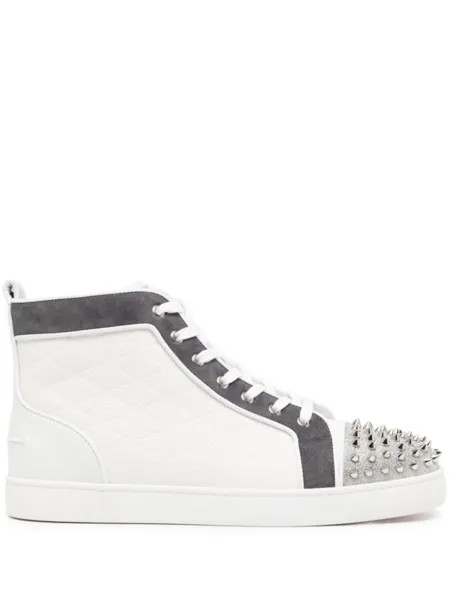 Высокие кеды Lou Spikes Christian Louboutin, бежевый