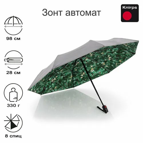 Зонт Knirps, зеленый, серый