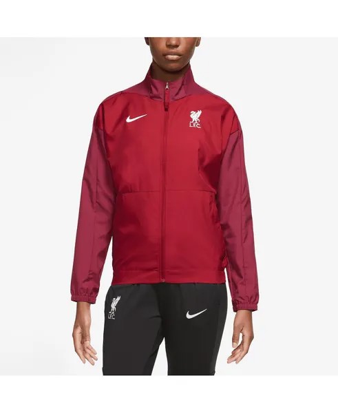 Женская красная куртка с молнией во всю длину реглан Liverpool Anthem Performance Nike, красный