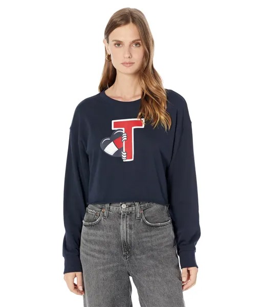 Пуловер Tommy Jeans, Peaking Heart Crop Pullover