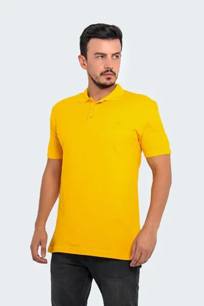 Мужская футболка-поло SALVATOR Plus Size горчичного цвета SLAZENGER