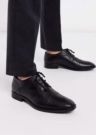 Черные кожаные туфли дерби Redfoot-Черный