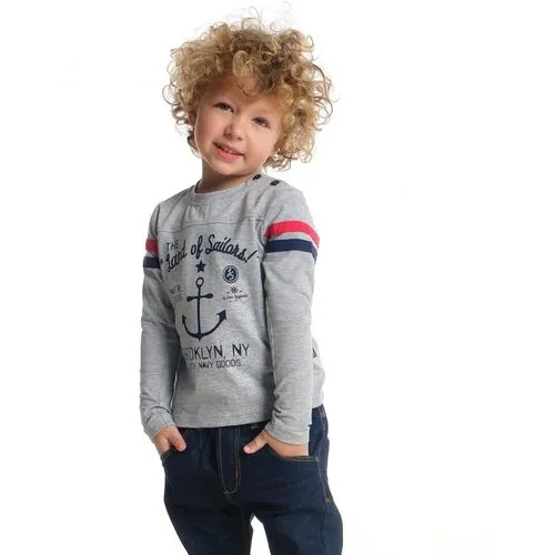 Лонгслив Mini Maxi, хлопок, размер 122, серый
