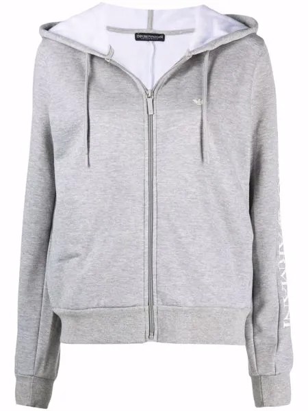 Emporio Armani logo-print sleeve hoodie