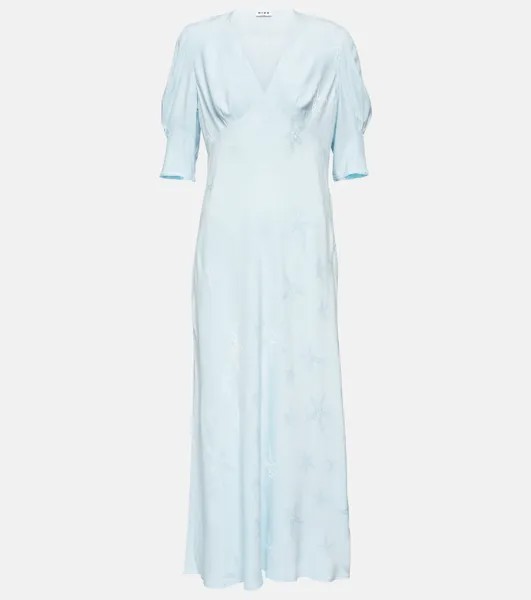 Платье миди Zadie из жаккардового крепа RIXO, синий