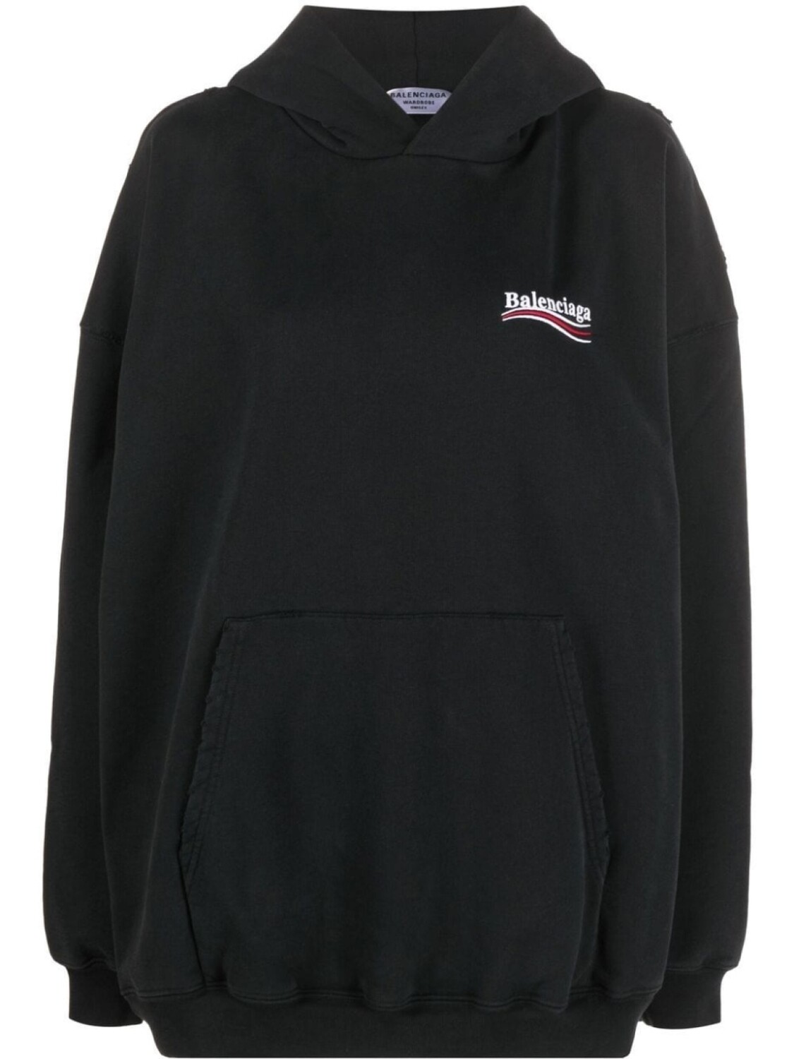 Balenciaga худи свободного кроя с логотипом, черный