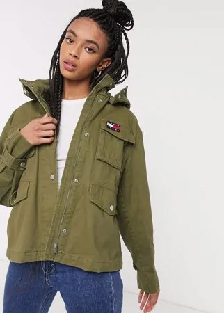 Зеленая куртка со складками Tommy Jeans-Зеленый