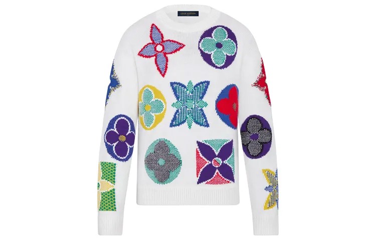 Новые квартальные продукты LV Sweater Men Louis Vuitton, белый