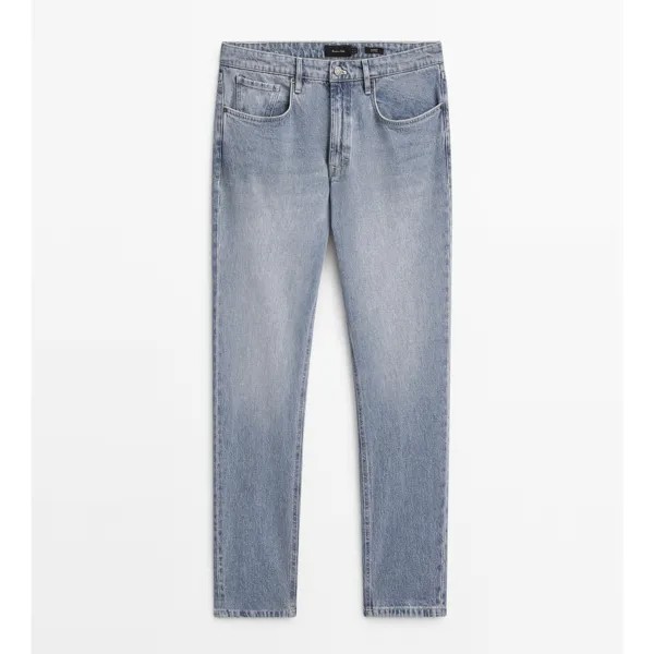 Джинсы Massimo Dutti Bleached relaxed fit, индиго