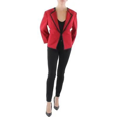 Женский красный тканый пиджак без воротника Le Suit Plus 18 BHFO 9627