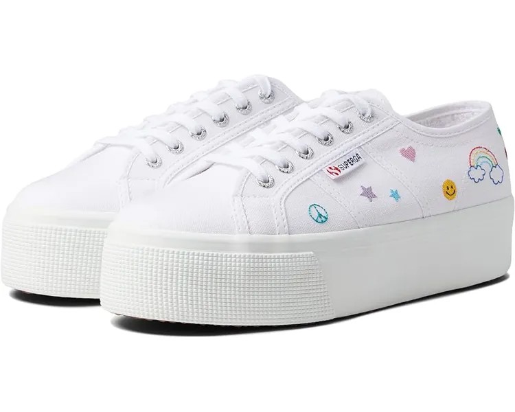 Кроссовки Superga 2790-Embcottonw, цвет White/Multi