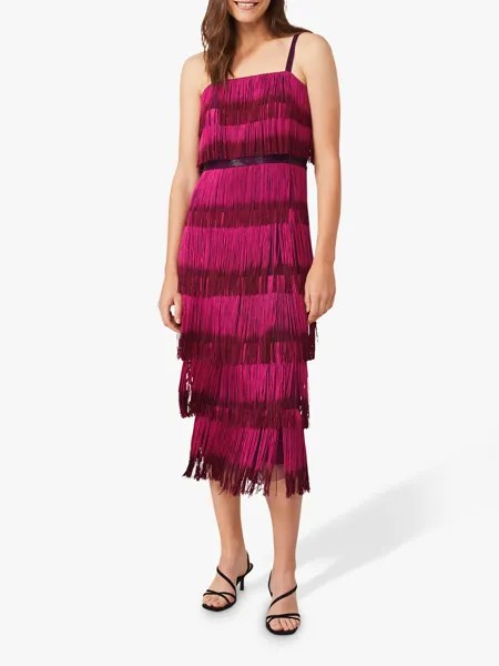 Платье с бахромой Phase Eight Katalina Dip Dye, пурпурный
