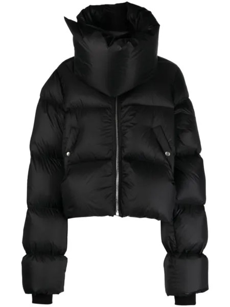 Rick Owens пуховик с воротником-воронкой, черный