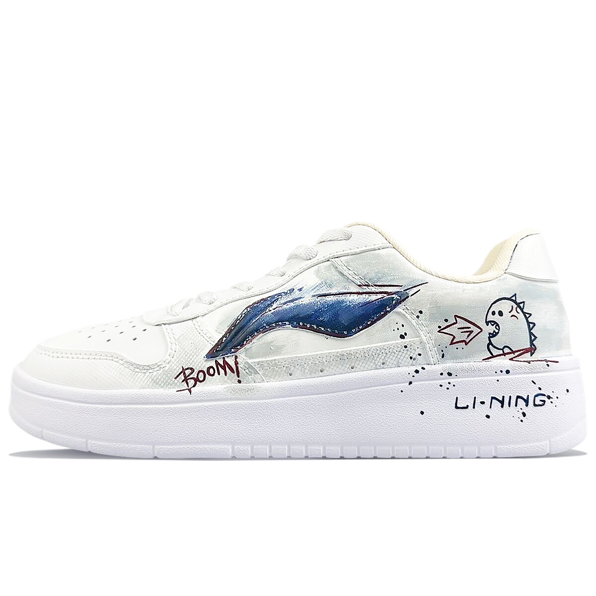 Кроссовки LINING Pontoon Boats Skateboarding Shoes Women's Low-top Blue, белый