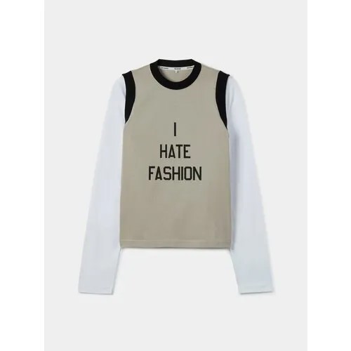 Лонгслив SUNNEI I Hate Fashion Ri-Edition, размер M, , beige
