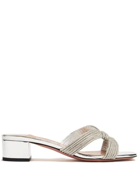 Мюли Muse 35 Aquazzura, серебристый