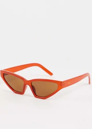 Солнцезащитные очки в прямоугольной оправе карамельного цвета Nali-Коричневый цвет