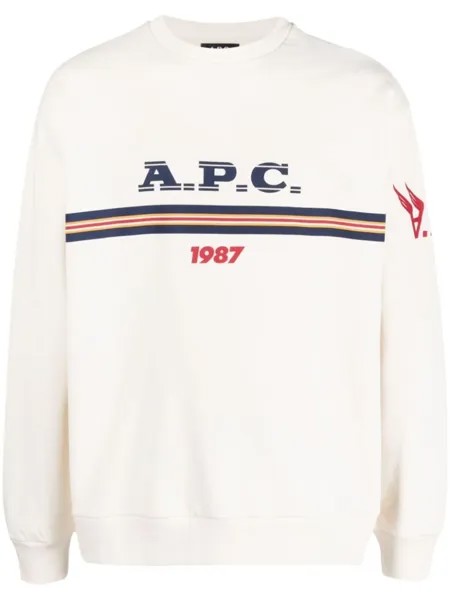 A.P.C. толстовка Adam с логотипом, нейтральный цвет