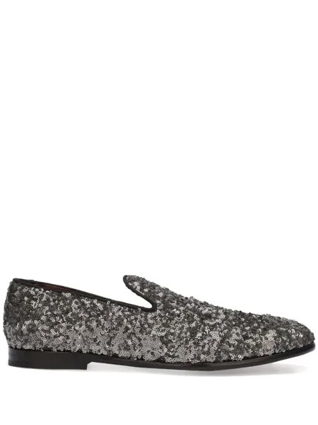Dolce & Gabbana слиперы с пайетками, черный
