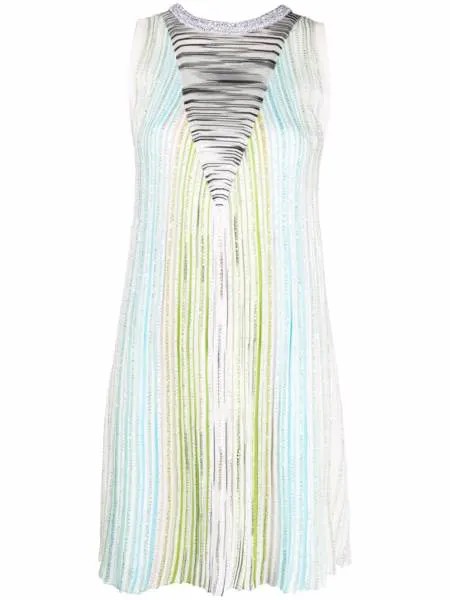 Missoni полосатое платье мини с пайетками