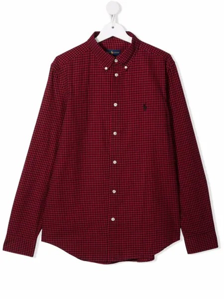 Ralph Lauren Kids клетчатая рубашка с логотипом Polo Pony