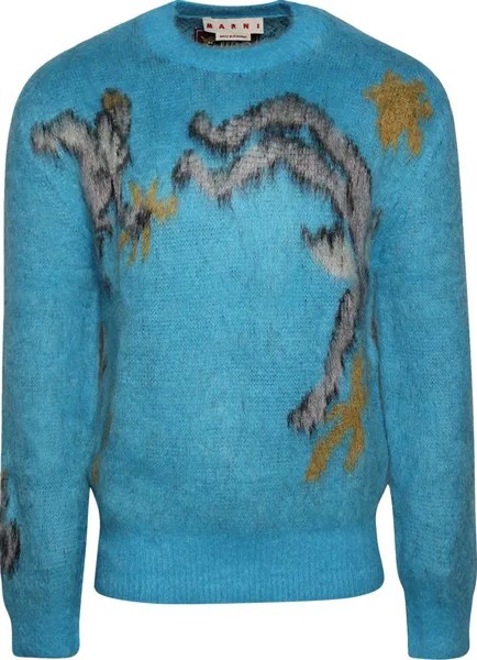 Свитер Marni Roundneck Sweater 'Illusion Blue', синий