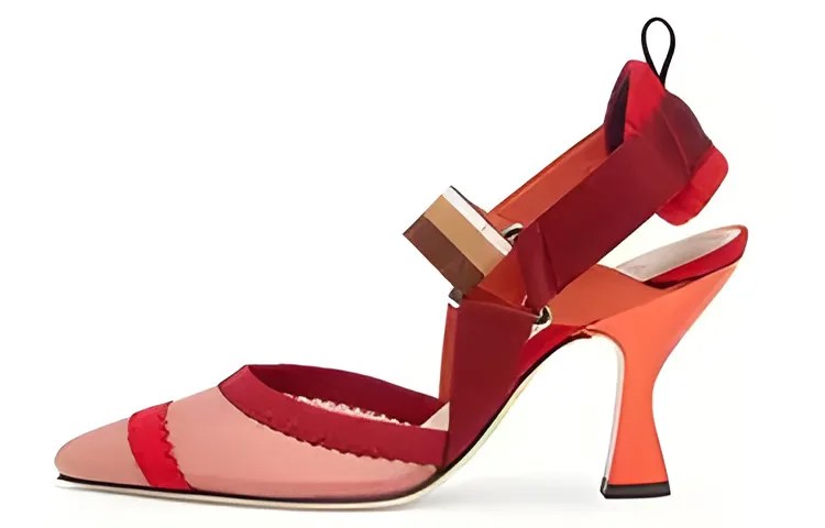 Туфли на высоком каблуке Colibri женские красные Fendi