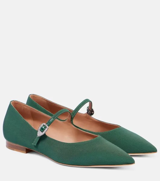 Декорированные балетки Kate Malone Souliers, зеленый