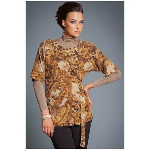Блуза Арт-Деко, размер 44, коричневый