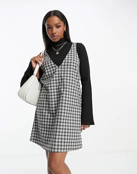 Сарафан мини Monki в клетку