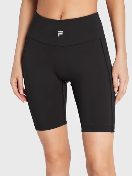 Байкерские шорты узкого кроя Fila, черный