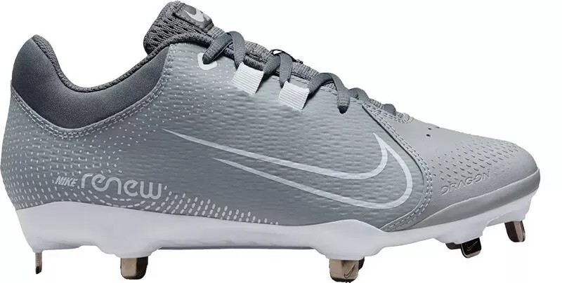 Женские бутсы для софтбола Nike Hyperdiamond 4 Pro Metal Fastpitch, серый/белый