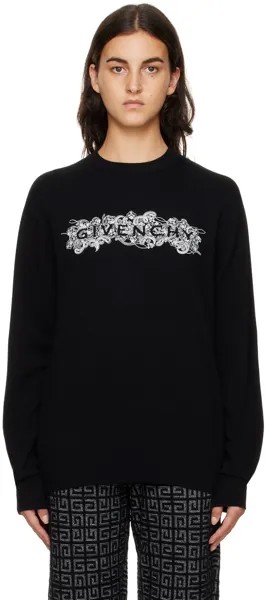 Черный свитер с круглым вырезом Givenchy