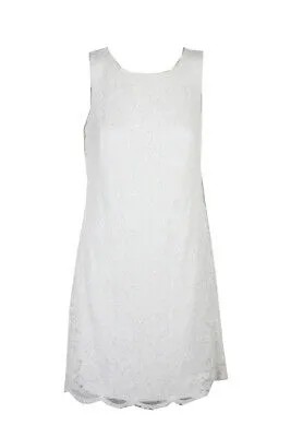 Мягкое белое кружевное расклешенное платье American Living 12