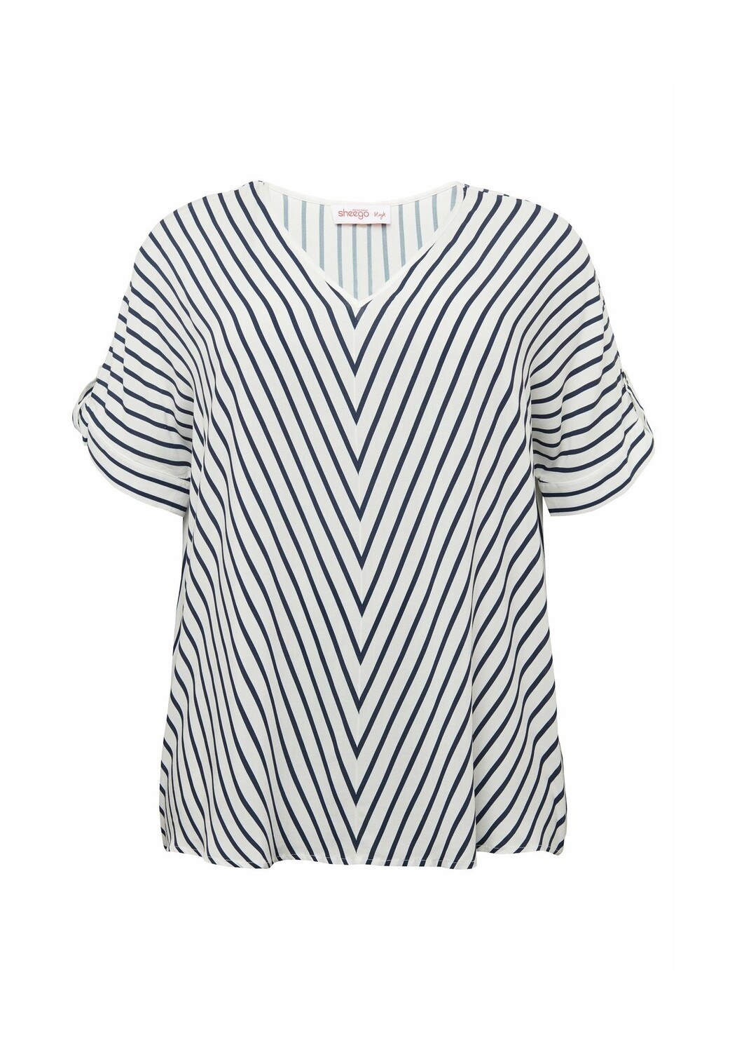 Туника оверсайз с полосками sheego, цвет Offwhite Marine