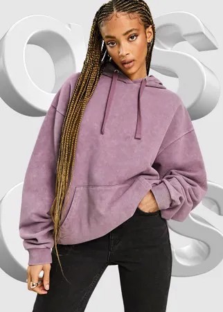 Oversize-худи бордового цвета ASOS DESIGN-Красный