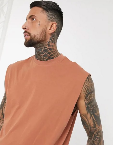 Оранжевая oversized-майка ASOS DESIGN-Оранжевый цвет