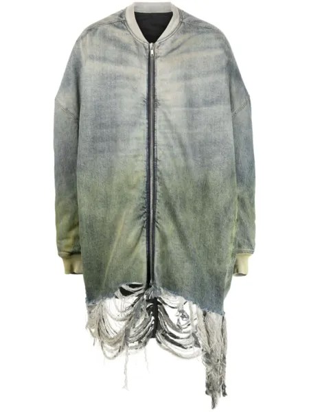 Rick Owens бомбер Jumbo Peter с необработанными краями, синий