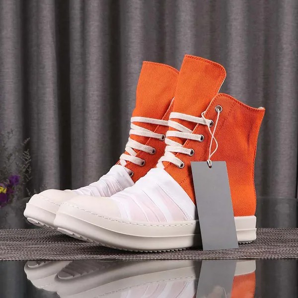 Мужские парусиновые кроссовки Ro, женская повседневная обувь, оранжевые плиссированные женские сапоги Owens, парусиновая мужская повседневная обувь