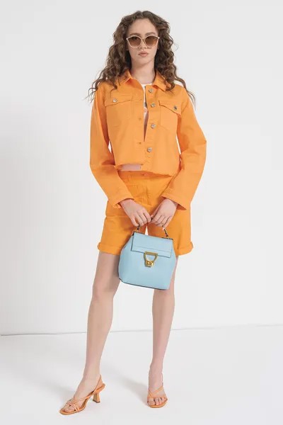Джинсовая куртка с пуговицами Tom Tailor, оранжевый