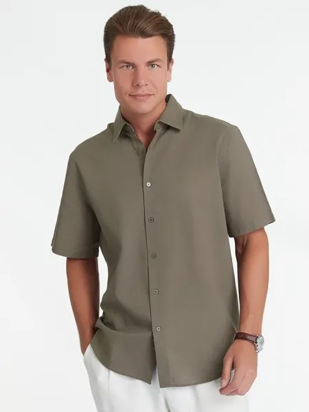 Рубашка мужская oodji 3L430005M зеленая XL