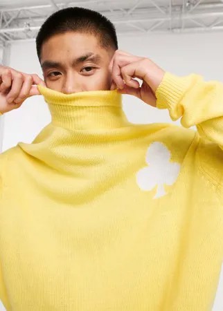 Желтый свободный свитер с воротником-стойкой ASOS DESIGN