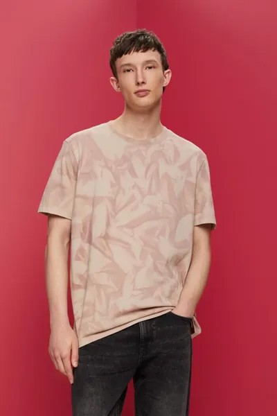 Хлопковая футболка стандартной посадки Esprit, красный