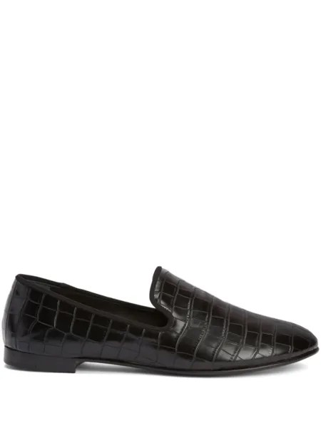 Giuseppe Zanotti Seymour embossed leather loafers, черный