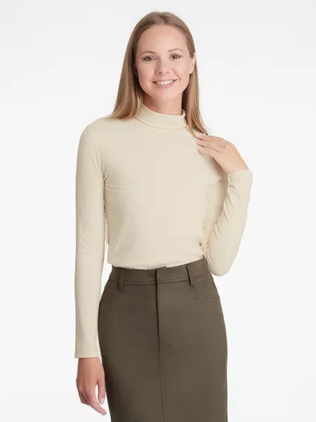 Водолазка женская oodji 15E11034 бежевая S