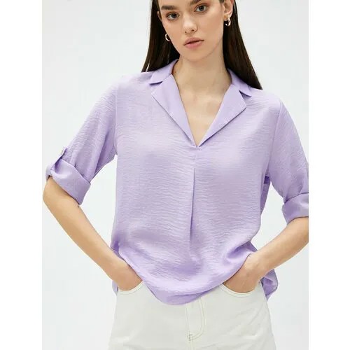 Рубашка KOTON, размер 38, лиловый