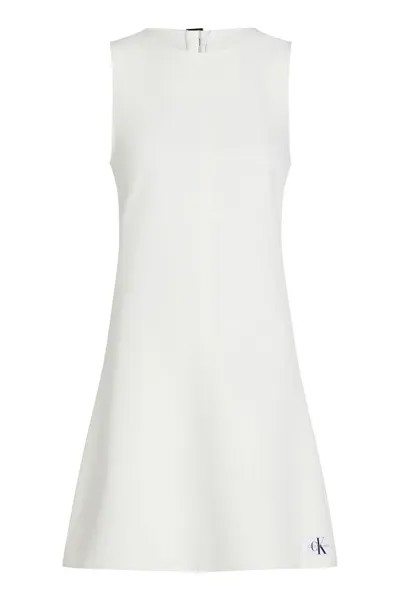 Приталенное платье с вырезом на спине Calvin Klein Jeans, белый