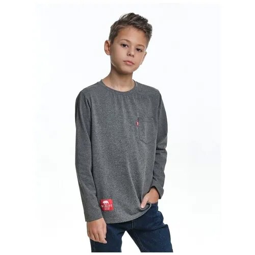 Лонгслив Mini Maxi, хлопок, размер 104, черный, серый