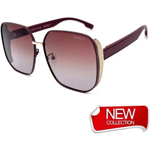 Солнцезащитные очки Smakhtin'S eyewear & accessories, бабочка, оправа: пластик, градиентные, поляризационные, с защитой от УФ, для женщин, бордовый