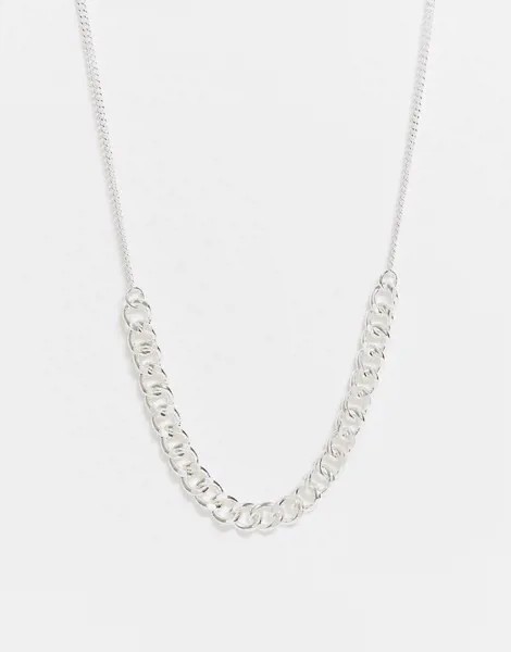 Серебристое ожерелье-цепочка Weekday-Серебристый